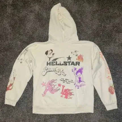 Black and White I Love Hellstar Summer Love Hoodies
